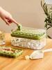 New ICE LATTICE Ice Cube Tray for Freezer with Lid and Bin, 64 Ice Cubes, 2 Trays, Container, Lid With Easy Ice Removal Button & Ice Scoop (Green)