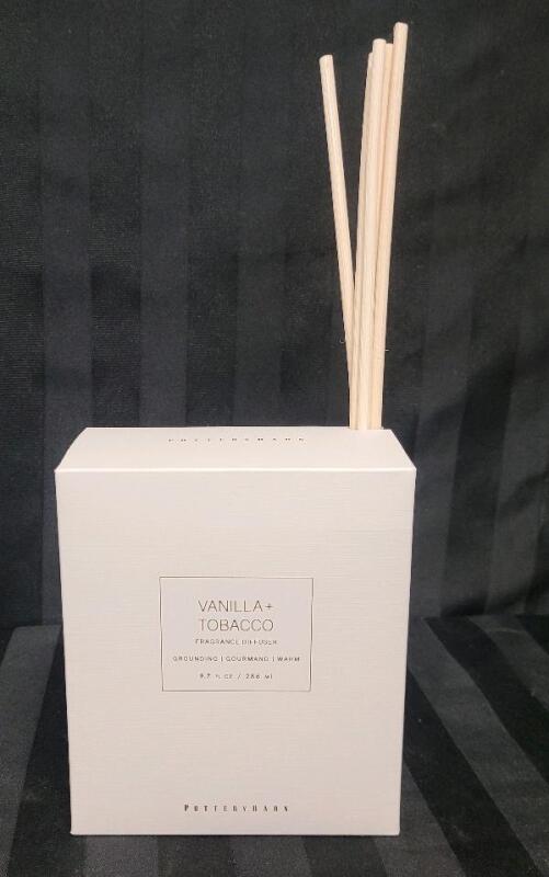 New - Potterybarn Vanilla + Tobacco Grounding Diffuser , 286ml Bottle