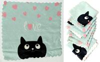 New 6-Pack Ultra Absorbent Cat Love Fast-Drying Reusable Dish Cloths, 11" &times; 11"