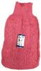 New Size Large (18" Long Back) Dog Pink Cable Knit Turtleneck Sweater - 2
