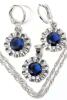 Gorgeous New Sterling Silver Stamped S925 Pendant on 18" Long Chain & Matching Pierced Earrings 1.1" Long