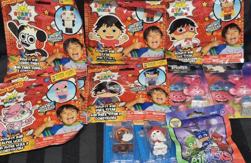 12 New Kid's Toys - Ryan's World, Trolls & Paw Patrols +