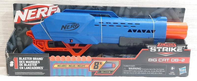 New Nerf Alpha Strike Big Cat DB-2 Foam Dart Gun