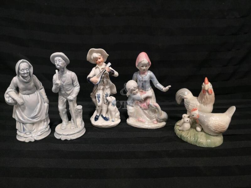 5 Vintage Ceramic Figures