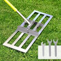 New Lawn Leveling Rake 30'' x 10'' Heavy Duty Leveling Rake for Soil, Insaga Lawn Leveler Tool with Adjustable 7ft Handle & Rounded Edges for Yard, Garden, and Farm Maintenance