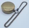 New Antique Finish Brass Pocket Watch Style Compass w/Chain . Compass measures 1 &sup1;&sup3;/&sup1;⁶" diameter - 3