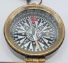 New Antique Finish Brass Pocket Watch Style Compass w/Chain . Compass measures 1 &sup1;&sup3;/&sup1;⁶" diameter - 2