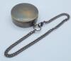 New Antique Finish Brass Pocket Watch Style Compass w/Chain . Compass measures 1 &sup1;&sup3;/&sup1;⁶" diameter - 3