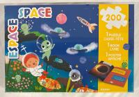 New Sealed 200 Piece Space-Themed Puzzle Set, Includes Space Book and Poster