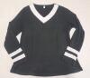New Women's Sz. Large V-Neck Long-Sleeve Top , Black & White