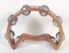 Wooden Seni-Circle Percussion Tambourine . Possibly Made from Teak . Tested Working
