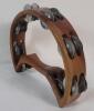 Wooden Seni-Circle Percussion Tambourine . Possibly Made from Teak . Tested Working - 2