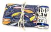 New Fish Print Canvas Fabric Pencil / Pens / Paintbrush Roll Wrap, Traditional Pencil Case Storage & Organization, Holds Up To 72&times; 7" Long Instruments, 7.75" Total Width &times; 31.25" Long (Excluding Braided Ties) - 2