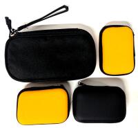 4 New Zippered Storage / Accessories Cases : 3&times; Hard Case 4.4" &times; 3", 1&times; Double-Sided Textile With Strap 7.75" &times; 4.25"