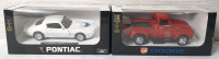 2 NewRay CityCruiser Collection 1/32 Scale Die Cast Model Cars | Includes 1973 Pontiac Firebird Trans AM & 1952 Dodge Pick-up Truck | Models are Roughly 5" Long, 2&frac12;" Tall