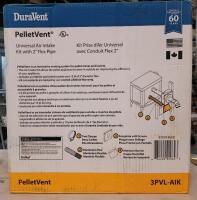 New - DuraVent PelletVent Universal Air Intake Kit w/2" Flex Pipe . Venting system for wood pellet stoves and inserts. Model # 3PVL-AIK . Retail $150