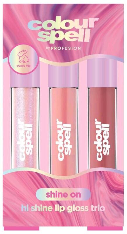 New 3-Pack COLOUR SPELL Profusion Shine On Lip Gloss Trio, 3.5ml ea