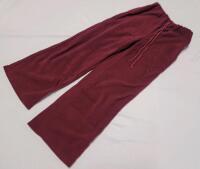 New Women's Sz. XS (2) Burgundy Fleece Wide-Bottom Straight Leg Sweat Pants