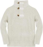 New Size 110 (9-10yr) Boys Bbalizko Cable Kit Cotton Blend Winter Button Mock Turtleneck Sweater