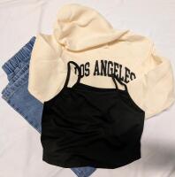 New Size 11y Kids 3 Piece Outfit. Crop Hoodie, Pants and Under Shirt
