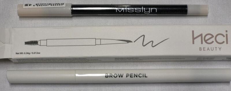2 New Eye & Brow Pencils - Heci Deep Brown Brow Pencil & Misslyn Clear Eye Liner