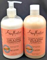 New Shea Moisture COCONUT & HIBISCUS Curl & Shine Shampoo + Conditioner for Bouncy Curls, With Silk Protein & Neem Oil | 384ml Each, Sulfate-Free & Color Safe