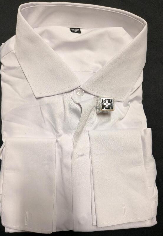 New Size 44 Men's Dress Shirt with Cufflinks