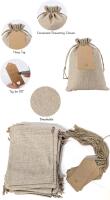 New Mini 5" &times; 7" Burlap Gift Sacks With Craft Paper Tags