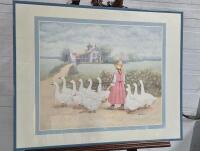 Vintage Framed Print - Signed Huiton 22 by 28"