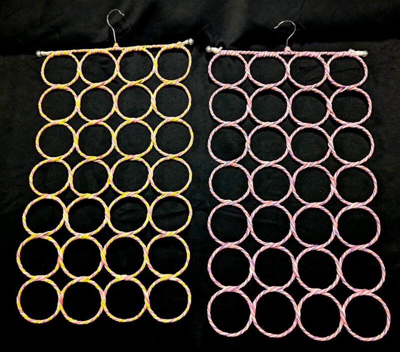 2 New Loop Closet Organizer Hanger For Scarves, Belts + More, 14.5" &times; 285" (Incl Hook), 28 Rings Each