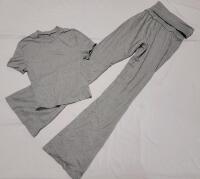 New Women's Sz. XS (2) Grey High Waist Wide Bottom Workout Pants & T-Shirt .