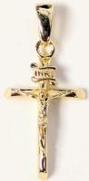 New Signed GLD Plated Stamped 925 Sterling Silver Crucifix, 1.6" Long
