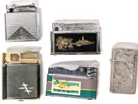 4 Vintage Lighters: Ronson Varaflame MK II, W. Germany Colibri, Hi-Light Automatic Super Lighter & Etched Slim Lighter Case, Up To 2.25" Long