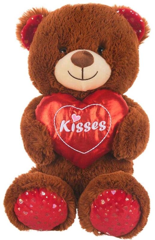 New 15" "Kisses" Heart Teddy Bear Valentine's Plush Toy