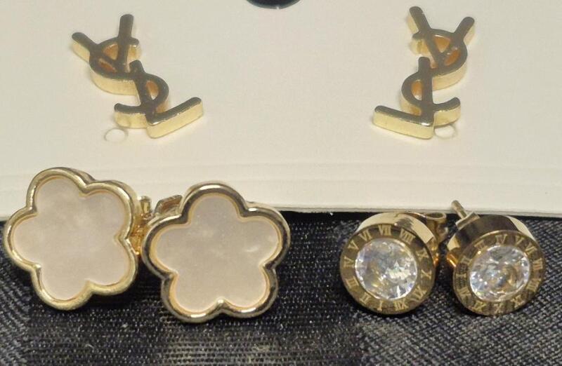 3 New Earrings - Clover Clip Ons