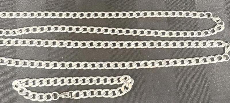 3 New Cuban-Style Necklaces With Matching Bracelet