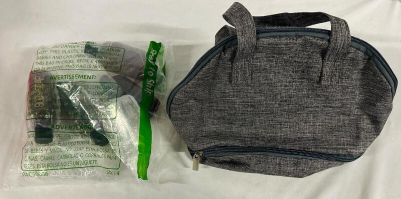 Assorted New Home Essentials Lot, Includes Multi-Compartment Lunch Bag and 6 Refillable Travel Soap/Shampoo Bottles