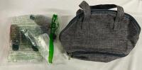 Assorted New Home Essentials Lot, Includes Multi-Compartment Lunch Bag and 6 Refillable Travel Soap/Shampoo Bottles