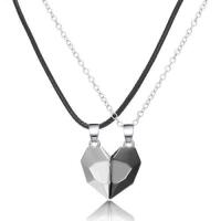 New Couple Heart Magnetic Necklace - 22" Long