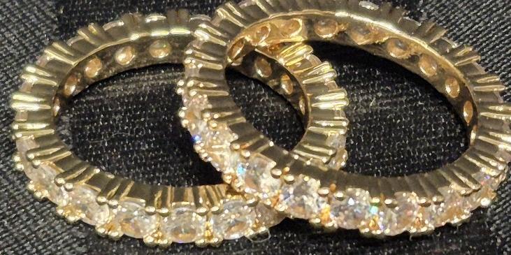 2 New sz 7 Eternity Band Rings - Bling