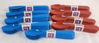 9-Packs New Blue & Red Spoons . Freezer , Dishwasher & Microwave Safe , for ages 18months plus . 9 Packs , 4 Spoons per Pack