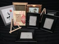 8 Picture Frames & 2 Mini Picture Easels