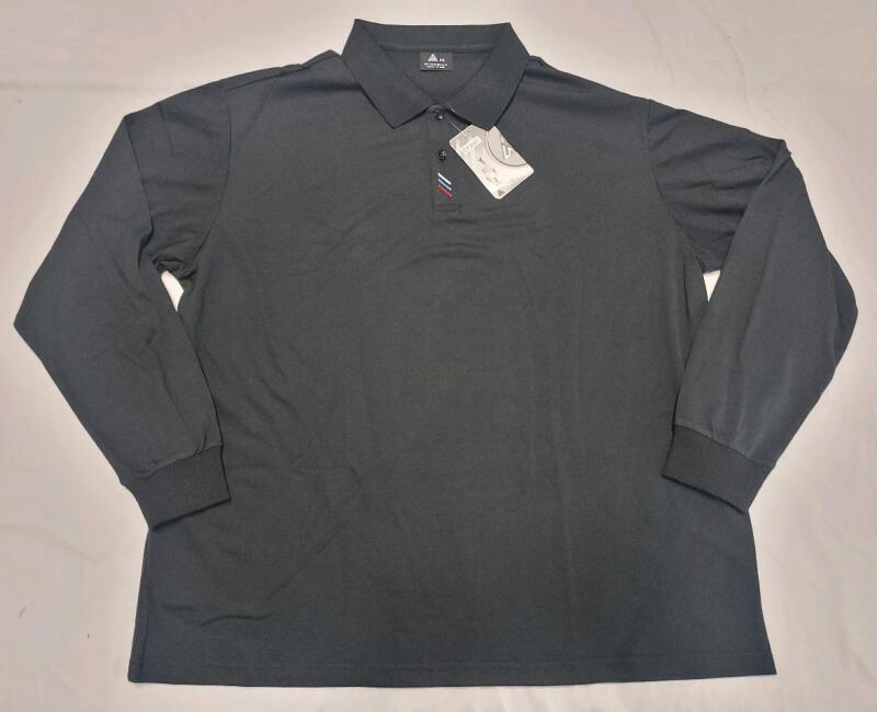New Men's Sz. 2XL Run Ypur Speed Black Collered Long-Sleeve Shirt