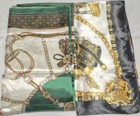 2 New Equestrian Theme Fancy Scarves 36 by 36"