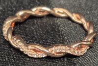 New sz 8 Twisted Eternity Band Ring With Clear Stones