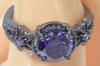 STUNNING New sz 7 Stamped 10KT Gothic Ring with Purple Stones - 2