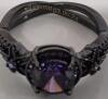 STUNNING New sz 7 Stamped 10KT Gothic Ring with Purple Stones - 5