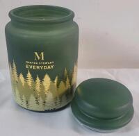New - Martha Stewart Everyday " Holiday Fir " Scented Candle , 18oz. (510g) . Measures 6.5" tall .