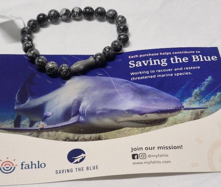 New Fahlo Semi Precious Stone Shark Tracking Bracelet - Elastic Band