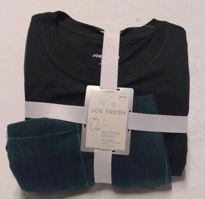 New Size XL Joe Fresh men's pajama set, Black and Green